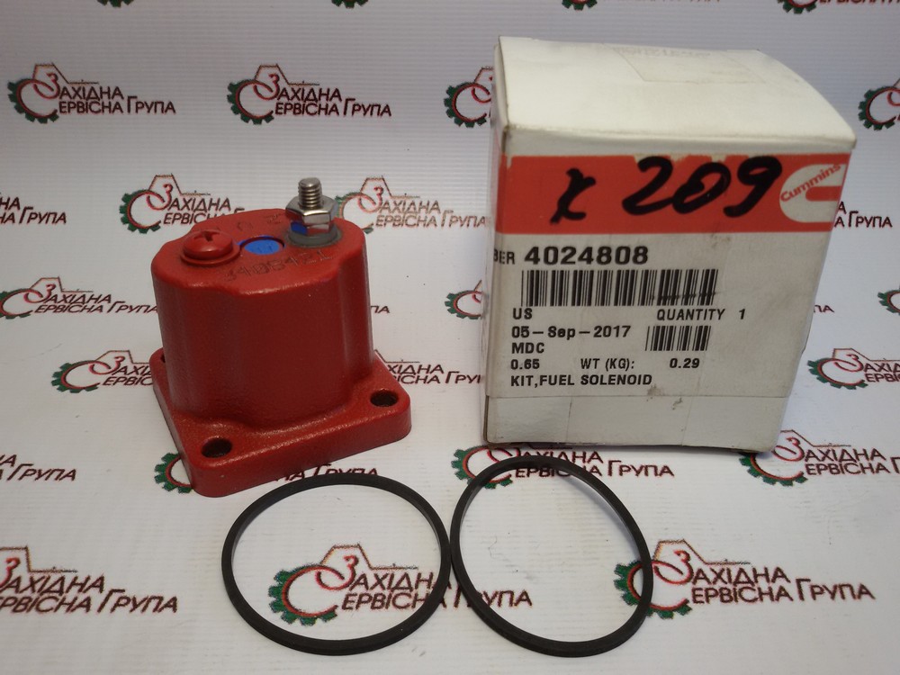 Соленоид клапан отсечки топлива 12V Cummins  M11, QSM, NTA, ISX, QSX, KTA, 4024808, 3408421, 3054608, 209940