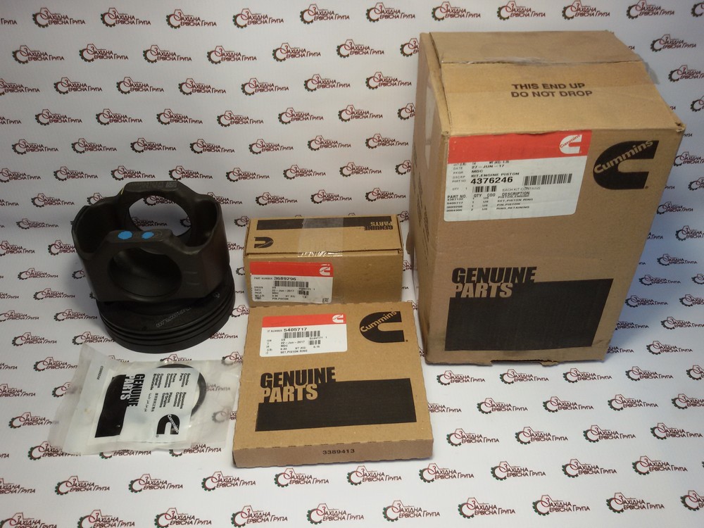 Поршень в сборе с кольцами Cummins QSX, 4376246, 4367132