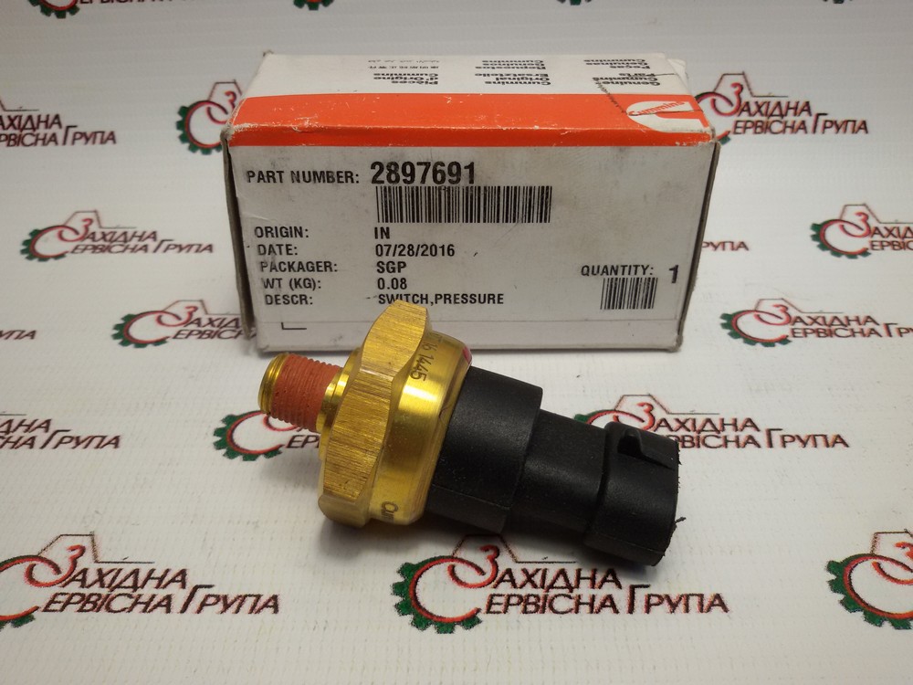 Датчик тиску масла двигуна Cummins K19, KTA, KTTA, 2897691, 3408607, 3056344