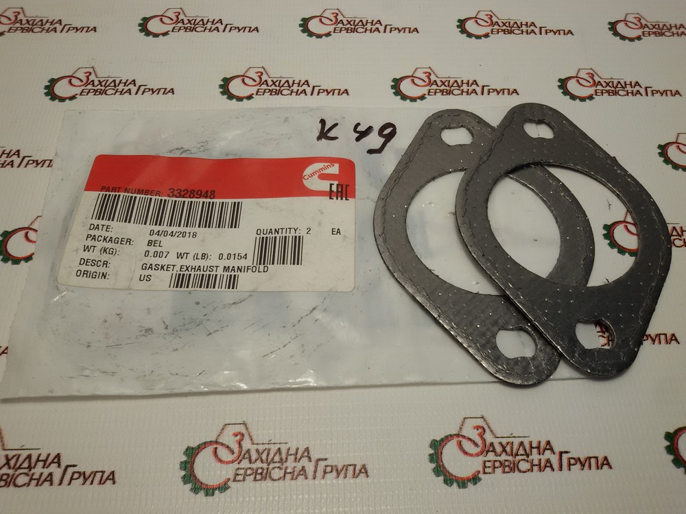 Прокладка випускного колектора Cummins M11, ISM, QSM, 3328948, 3102804