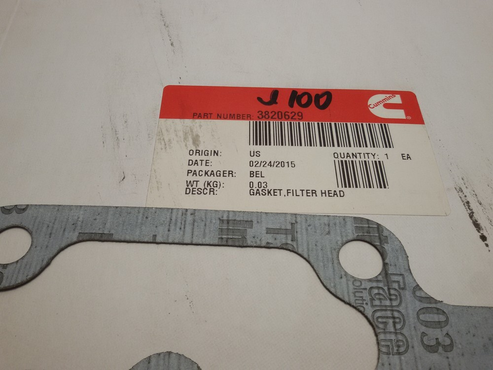 Прокладка головки масляного фільтра Cummins M11, ISM, QSM, 3820629