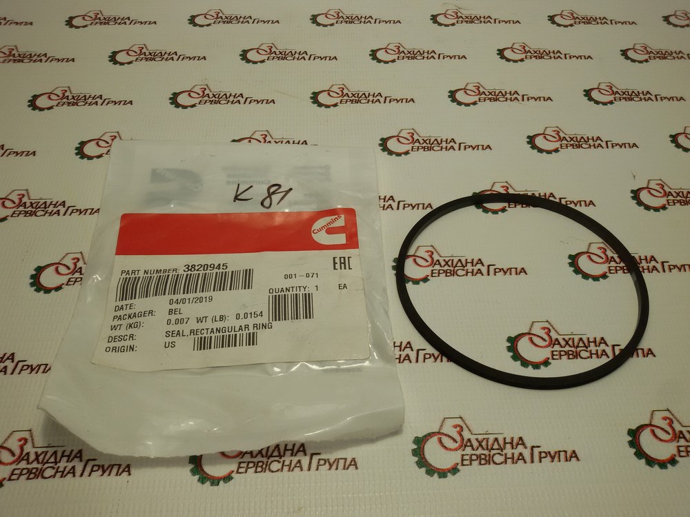 Кільце ущільнення корпуса шестерень Cummins М11, ISM, QSM, 3820945