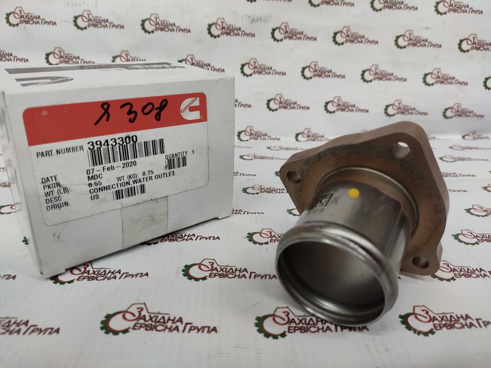 Флянець вихідного патрубка охолоджуючої рідини Cummins QSB, ISB, ISD, 3943300